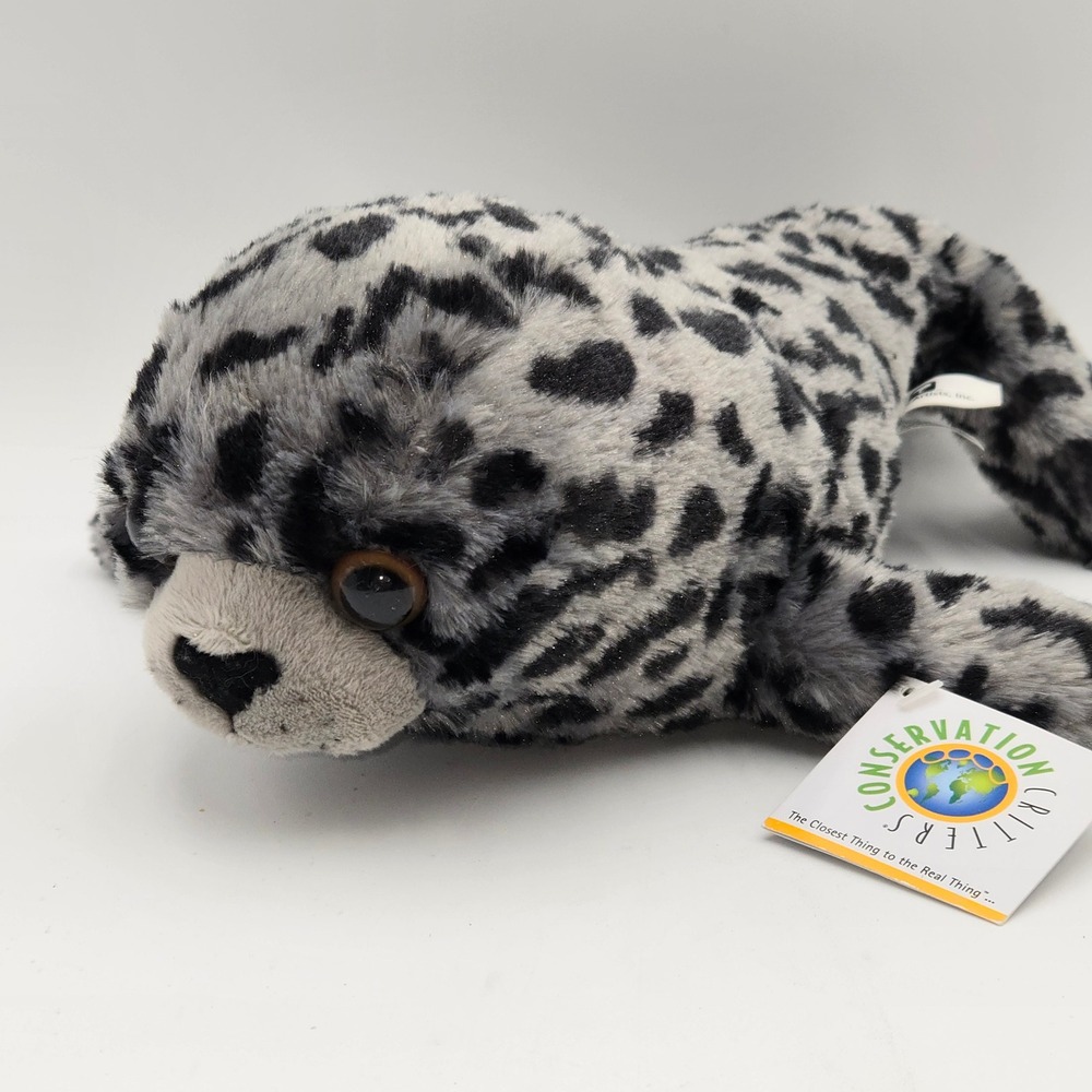 Wildlife Artists Conservation Critters Leopard Seal Plush Spotted‎ Grey Black